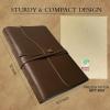 image:imageRustic Town Full Grain Leather Photo Album with Gift Box  Scrapbook Style Pages Large BrownLarge Cream Paper