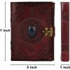 image:imageRustic Town Leather Bound Notebook Journal with Semi Precious Stone  Handmade Vintage Leather Travel Diary for Women Men  Book of Shadow Unlined Writing Gift