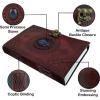 image:imageRustic Town Leather Bound Notebook Journal with Semi Precious Stone  Handmade Vintage Leather Travel Diary for Women Men  Book of Shadow Unlined Writing Gift