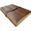 image:imageRustic Town Full Grain Leather Photo Album with Gift Box  Scrapbook Style Pages Large BrownLarge Cream Paper
