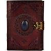 image:imageRustic Town Leather Bound Notebook Journal with Semi Precious Stone  Handmade Vintage Leather Travel Diary for Women Men  Book of Shadow Unlined Writing Gift