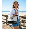 image:imageRUSTIC TOWN Canvas Leather Tote Bag for Women  Sel De Mer Upcycled Canvas Shoulder Hobo Travel Handbag Ladies Purse SatchelBlack