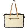 image:imageRUSTIC TOWN Canvas Leather Tote Bag for Women  Sel De Mer Upcycled Canvas Shoulder Hobo Travel Handbag Ladies Purse SatchelBlack
