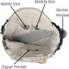 image:imageRUSTIC TOWN Canvas Leather Tote Bag for Women  Sel De Mer Upcycled Canvas Shoulder Hobo Travel Handbag Ladies Purse SatchelBlack