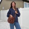 image:imageRUSTIC TOWN Leather Crossbody Satchel Bag Vintage Purses Handbags for WomenBrown 13 Inch