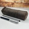 image:imageRustic Town Leather Pencil Case  Full Grain Leather Zippered Pen Pouch  Stationery Bag Pen Holder for Work amp OfficeWalnut