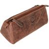 image:imageRustic Town Leather Pencil Case  Full Grain Leather Zippered Pen Pouch  Stationery Bag Pen Holder for Work amp OfficeBrown