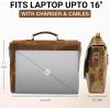image:imageRUSTIC TOWN 16 Leather Laptop Messenger Bag for Men  Full Grain Leather Briefcase Computer Satchel Office Crossbody BagBrown