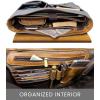 image:imageRUSTIC TOWN Leather Canvas Messenger Bag for Men Women  Vintage Laptop Satchel Leather Briefcase 14 Inch Olive GreenDark Grey