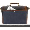 image:imageRUSTIC TOWN Leather Canvas Messenger Bag for Men Women  Vintage Laptop Satchel Leather Briefcase 14 Inch Olive GreenDark Grey