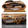 image:imageRUSTIC TOWN Leather Canvas Messenger Bag for Men Women  Vintage Laptop Satchel Leather Briefcase 14 Inch Olive GreenOlive Green