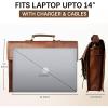 image:imageLeather Messenger Bag for Men  16 Full Grain Leather Laptop Briefcase  Vintage Computer Satchel Travel Crossbody Bag for Office amp Work14 Inches Brown