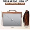 image:imageLeather Messenger Bag for Men  16 Full Grain Leather Laptop Briefcase  Vintage Computer Satchel Travel Crossbody Bag for Office amp Work16 Inches Brown