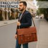 image:imageLeather Messenger Bag for Men  16 Full Grain Leather Laptop Briefcase  Vintage Computer Satchel Travel Crossbody Bag for Office amp Work18 Inches Brown