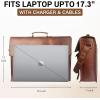 image:imageLeather Messenger Bag for Men  16 Full Grain Leather Laptop Briefcase  Vintage Computer Satchel Travel Crossbody Bag for Office amp Work18 Inches Brown