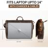 image:imageLeather Messenger Bag for Men 14 Leather Laptop Bag Vintage Crossbody Office Satchel Travel Shoulder BagBrown