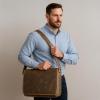 image:imageLeather Messenger Bag for Men 16 Full Grain Leather Laptop Bag Vintage Crossbody Office Satchel Travel Shoulder BagBrown