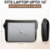 image:imageLeather Messenger Bag for Men 16 Full Grain Leather Laptop Bag Vintage Crossbody Office Satchel Travel Shoulder BagDark Brown