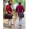 image:imageLeather Messenger Bag for Men 16 Full Grain Leather Laptop Bag Vintage Crossbody Office Satchel Travel Shoulder BagDark Brown
