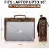 image:imageRUSTIC TOWN Leather Messenger Bag for Men  Full Grain Leather Briefcase Laptop Satchel Office Crossbody Travel BagBrown