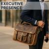 image:imageRUSTIC TOWN Leather Messenger Bag for Men  Full Grain Leather Briefcase Laptop Satchel Office Crossbody Travel BagBrown