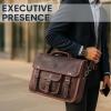 image:imageRUSTIC TOWN Leather Messenger Bag for Men  Full Grain Leather Briefcase Laptop Satchel Office Crossbody Travel BagMulberry