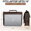 image:imageRUSTIC TOWN Leather Messenger Bag for Men  Full Grain Leather Briefcase Laptop Satchel Office Crossbody Travel BagMulberry