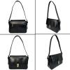 image:imageWomens Leather Evening Shoulder Bag  Vintage Clutch Hobo Tote Purse  Trendy Ladies Handbag for Party WeddingBlack