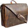 image:imageLeather Messenger Bag for Men 14 Leather Laptop Bag Vintage Crossbody Office Satchel Travel Shoulder BagBrown