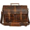 image:imageRUSTIC TOWN Handmade Leather Shoulder Briefcase Messenger Bag Mens 16 inch Laptop SatchelBrown