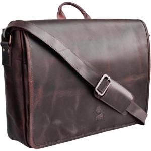 image:imageLeather Messenger Bag for Men 14 Leather Laptop Bag Vintage Crossbody Office Satchel Travel Shoulder BagDark Brown
