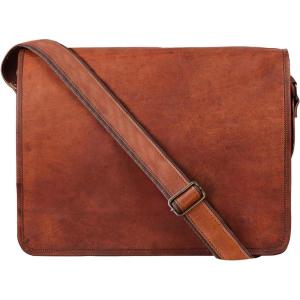 image:imageRUSTIC TOWN Leather Satchel iPad Tablet Bag  Leather Saddle Bag Purse  Small Shoulder Bag for Men and WomenRetro