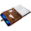 image:imageLeather A4 Conference Folder  Professional Organizer for Men and Women  Handmade Durable Leather Portfolio with Sleeves for Documents and Notepad by Rustic Town BrownBrown