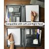 image:imageLeather Portfolio for Men  Full Grain Leather Padfolio Folder  Zipper Folio Documents Organizer  Professional Business Executive Gift for Men WomenBlack