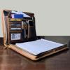 image:imageLeather Portfolio for Men  Full Grain Leather Padfolio Folder  Zipper Folio Documents Organizer  Professional Business Executive Gift for Men WomenBrown