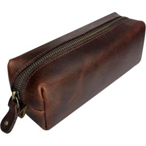 image:imageRUSTIC TOWN Leather Pencil Case  Handcrafted FullGrain Zipper Leather Pen Pencil Holder  Elegant amp Practical Pencil Pouch for Work amp OfficeWalnut Brown