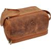 image:imageLeather Toiletry Bag for Men  Travel Shaving Dopp Kit  Bathroom Shower Toiletries Organizer  Cosmetic Make up Bag for WomenBrown