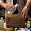 image:imageLeather Toiletry Bag for Men  Travel Shaving Dopp Kit  Bathroom Shower Toiletries Organizer  Cosmetic Make up Bag for WomenBrown