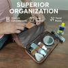 image:imageLeather Toiletry Bag for Men  Travel Shaving Dopp Kit  Bathroom Shower Toiletries Organizer  Cosmetic Make up Bag for WomenBrown