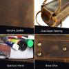 image:imageLeather Wash Bag for Men  Travel Toiletry Bag  Shaving Dopp Kit Toiletries Organizer  Leather Makeup Bag for WomenAntique Brown
