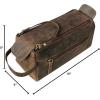 image:imageLeather Wash Bag for Men  Travel Toiletry Bag  Shaving Dopp Kit Toiletries Organizer  Leather Makeup Bag for WomenDark Brown
