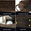 image:imageLeather Wash Bag for Men  Travel Toiletry Bag  Shaving Dopp Kit Toiletries Organizer  Leather Makeup Bag for WomenDark Brown