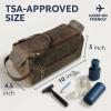 image:imageLeather Wash Bag for Men  Travel Toiletry Bag  Shaving Dopp Kit Toiletries Organizer  Leather Makeup Bag for WomenDark Brown