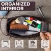 image:imageLeather Wash Bag for Men  Travel Toiletry Bag  Shaving Dopp Kit Toiletries Organizer  Leather Makeup Bag for WomenWalnut Brown