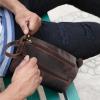 image:imageLeather Wash Bag for Men  Travel Toiletry Bag  Shaving Dopp Kit Toiletries Organizer  Leather Makeup Bag for WomenWalnut Brown