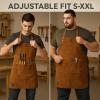 image:imageRUSTIC TOWN Leather Grill Work Apron with Tool Pockets  Adjustable up to XXL for Men amp Women  Leather Tool ApronTan