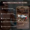 image:imageRUSTIC TOWN Leather Hanging Toiletry Bag for Men  Travel Shaving Dopp Kit  Bathroom Shower Toiletries Organizer  Leather Cosmetic Makeup Bag for WomenBrown