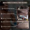 image:imageRUSTIC TOWN Leather Hanging Toiletry Bag for Men  Travel Shaving Dopp Kit  Bathroom Shower Toiletries Organizer  Leather Cosmetic Makeup Bag for WomenWalnut Brown