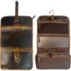 image:imageRUSTIC TOWN Leather Hanging Toiletry Bag for Men  Travel Shaving Dopp Kit  Bathroom Shower Toiletries Organizer  Leather Cosmetic Makeup Bag for WomenBrown
