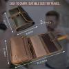 image:imageRUSTIC TOWN Leather Hanging Toiletry Bag for Men  Travel Shaving Dopp Kit  Bathroom Shower Toiletries Organizer  Leather Cosmetic Makeup Bag for WomenBrown